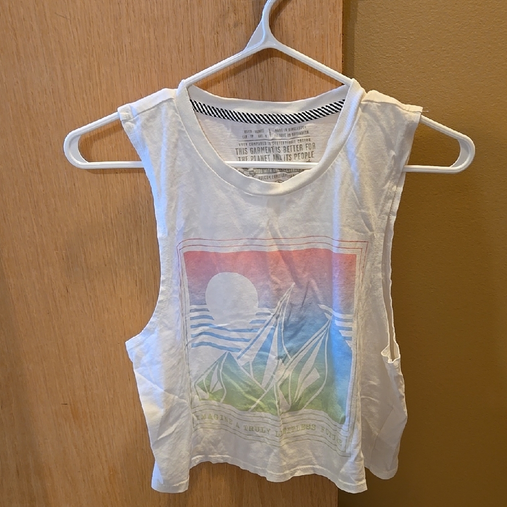 Volcom Womens White with Pastel Graphic Ceop Top